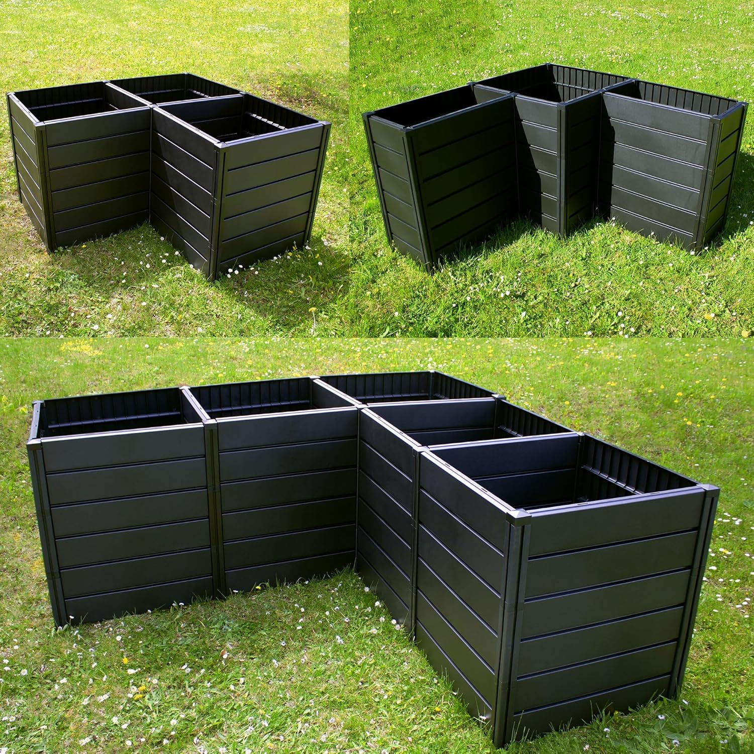 NYVI Hochbeet NYVIGreen XL 158x44x61cm 392 Liter - Gartenbeet aus wetterfestem & recyceltem Kunststoff - Pflanzenbeet - Pflegeleicht, Steckmontage ohne Werkzeug - Blumenbeet