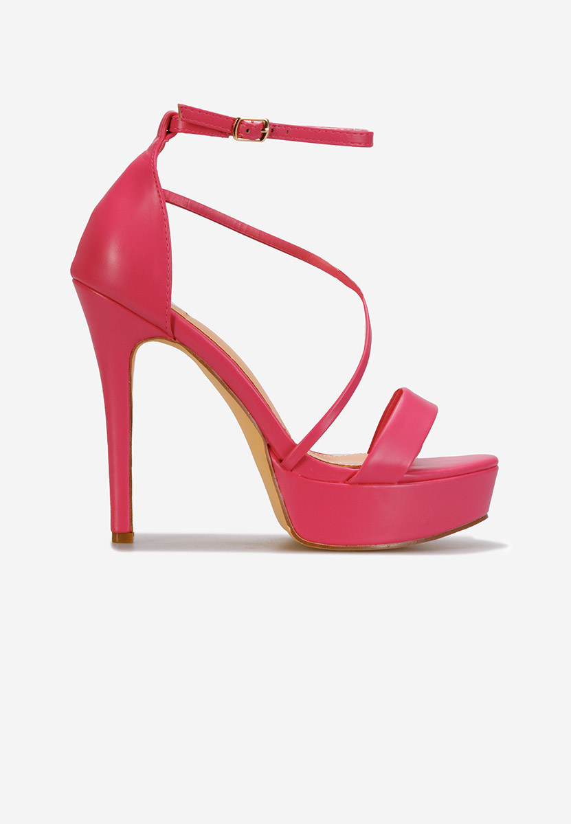Sandales à talon et plateforme fuchsia Jordy