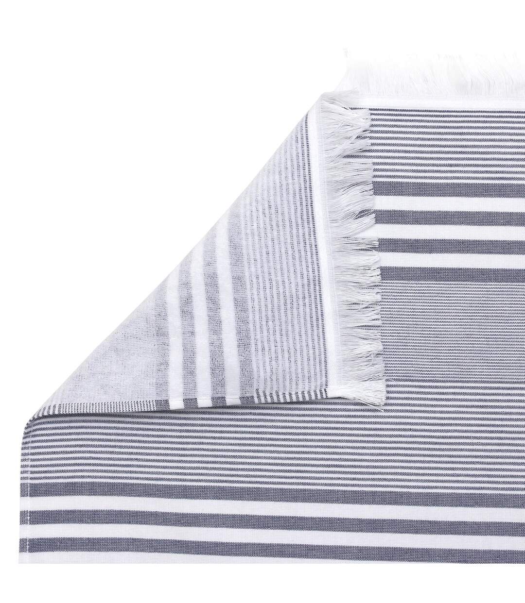 Drap de plage Fouta 100x180 cm coton 290 g/m² VULCANO Rayures Bleu