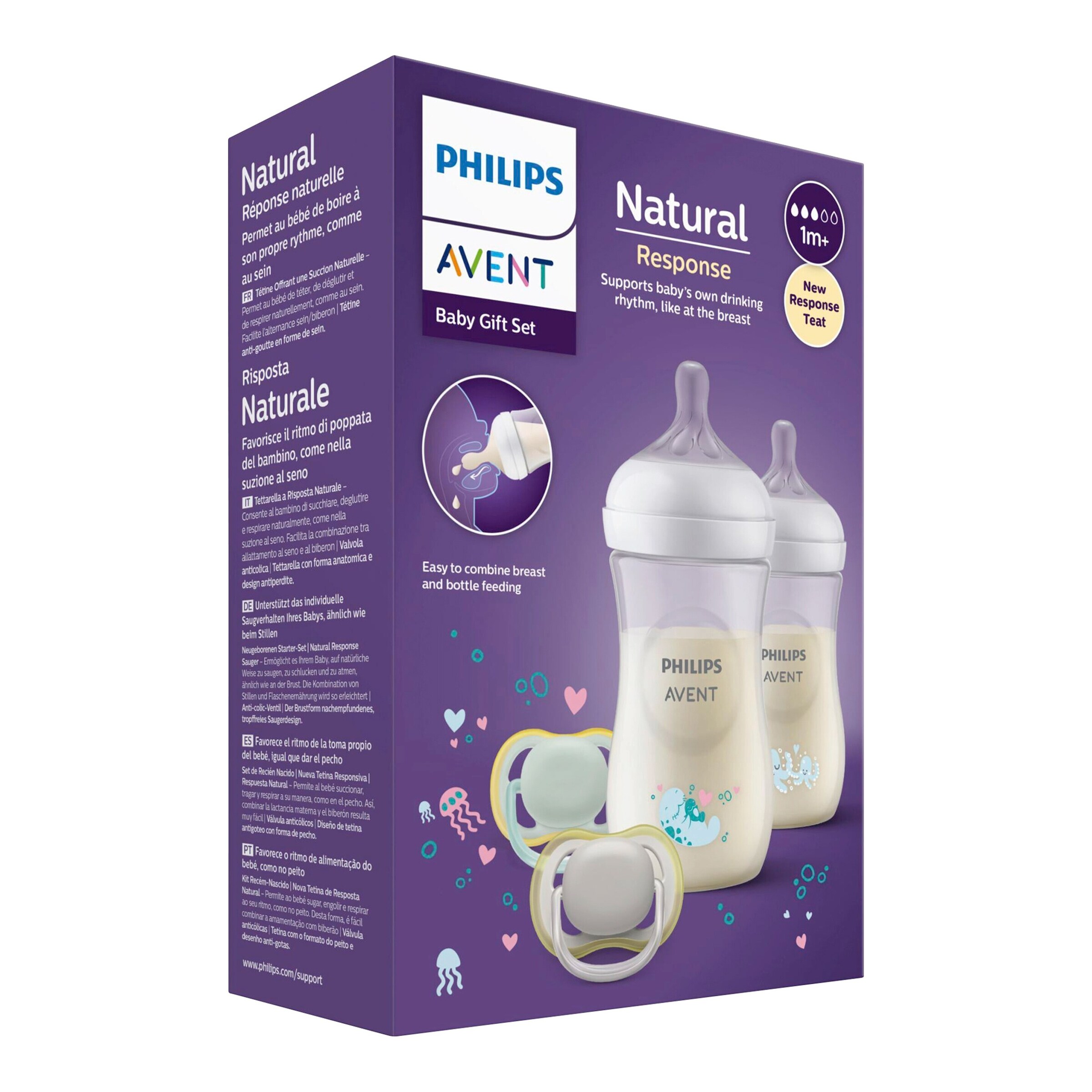 Philips Avent 4-tlg. Babyflaschen-Set, Natural Response, ab Geburt