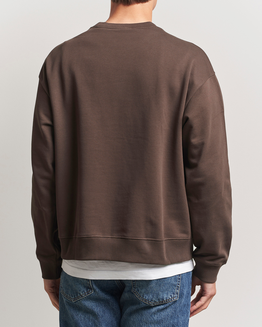 NN07 David Rope Logo Crew Neck Sweatshirt Coffee