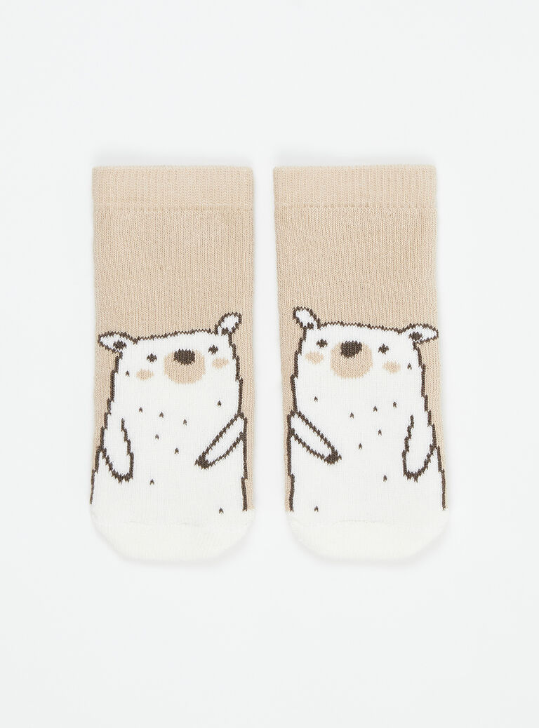 Chaussettes unies sable pour garçon
