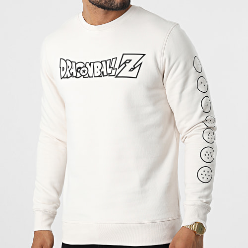 Sweat Crewneck Logo Beige Noir