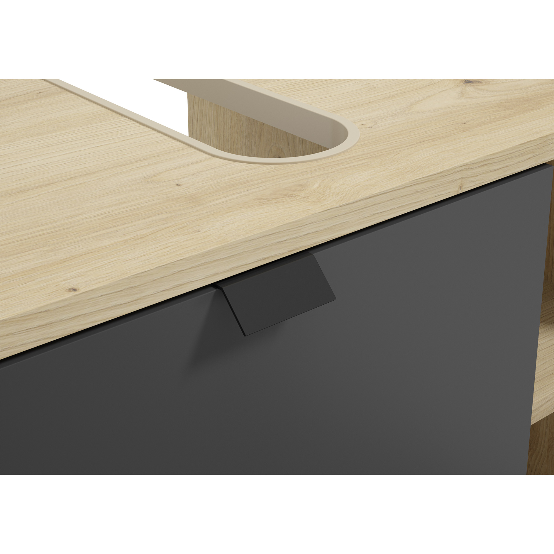 Waschbeckenunterschrank - Artisan Eiche - anthrazit - 60 cm breit