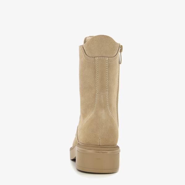 Hush Puppies suede dames veterboots beige