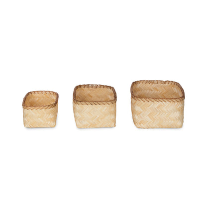 Lot de 3 paniers en bambou Halong