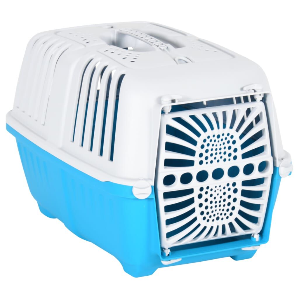 vidaXL Huisdierenmand Wit en Blauw 48x31,5x33 cm PP