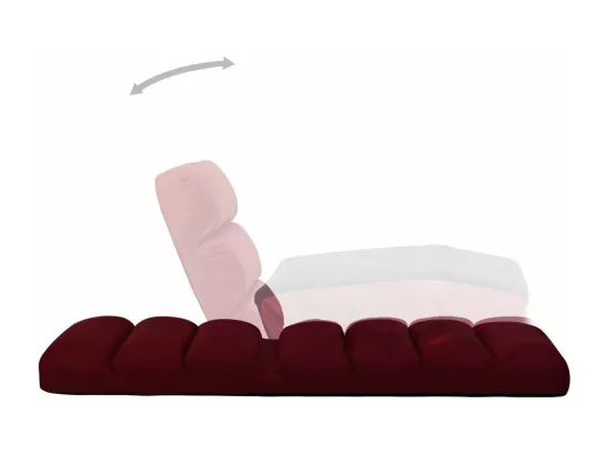 Prolenta Premium - Chaise pliable de sol Rouge bordeaux Similicuir