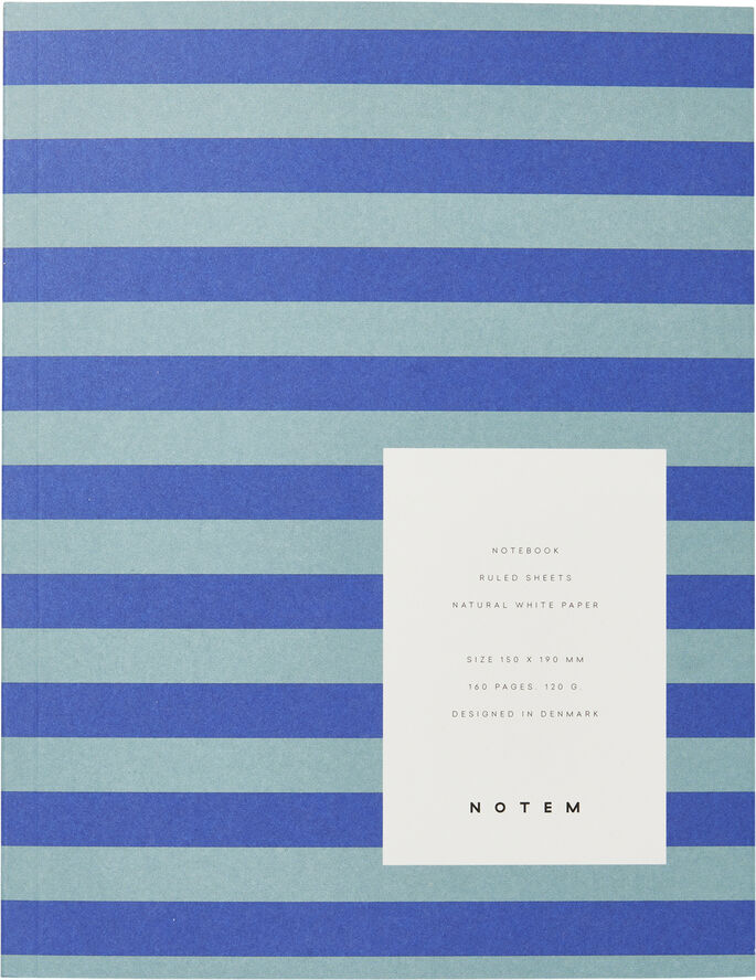 Notem UMA Notebook, Flat-Lay - Medium, Blue Stripe