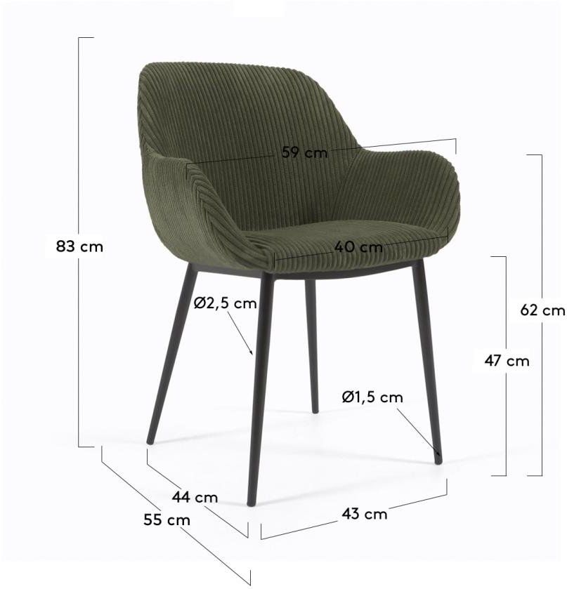 Kave Home   Konna Staal Eetkamerstoel