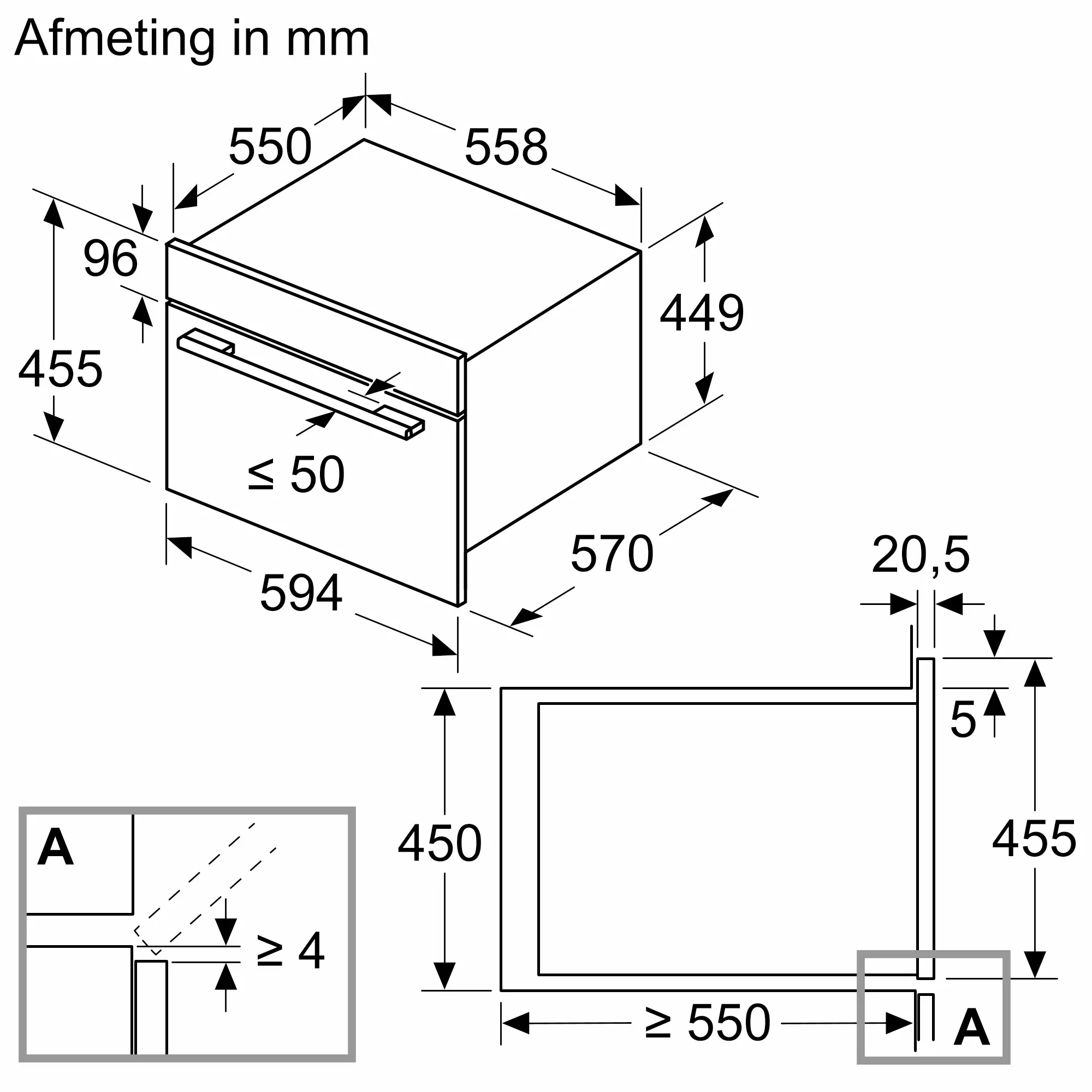 Serie 6 Compacte magnetron met hetelucht 60 x 45 cm RVS