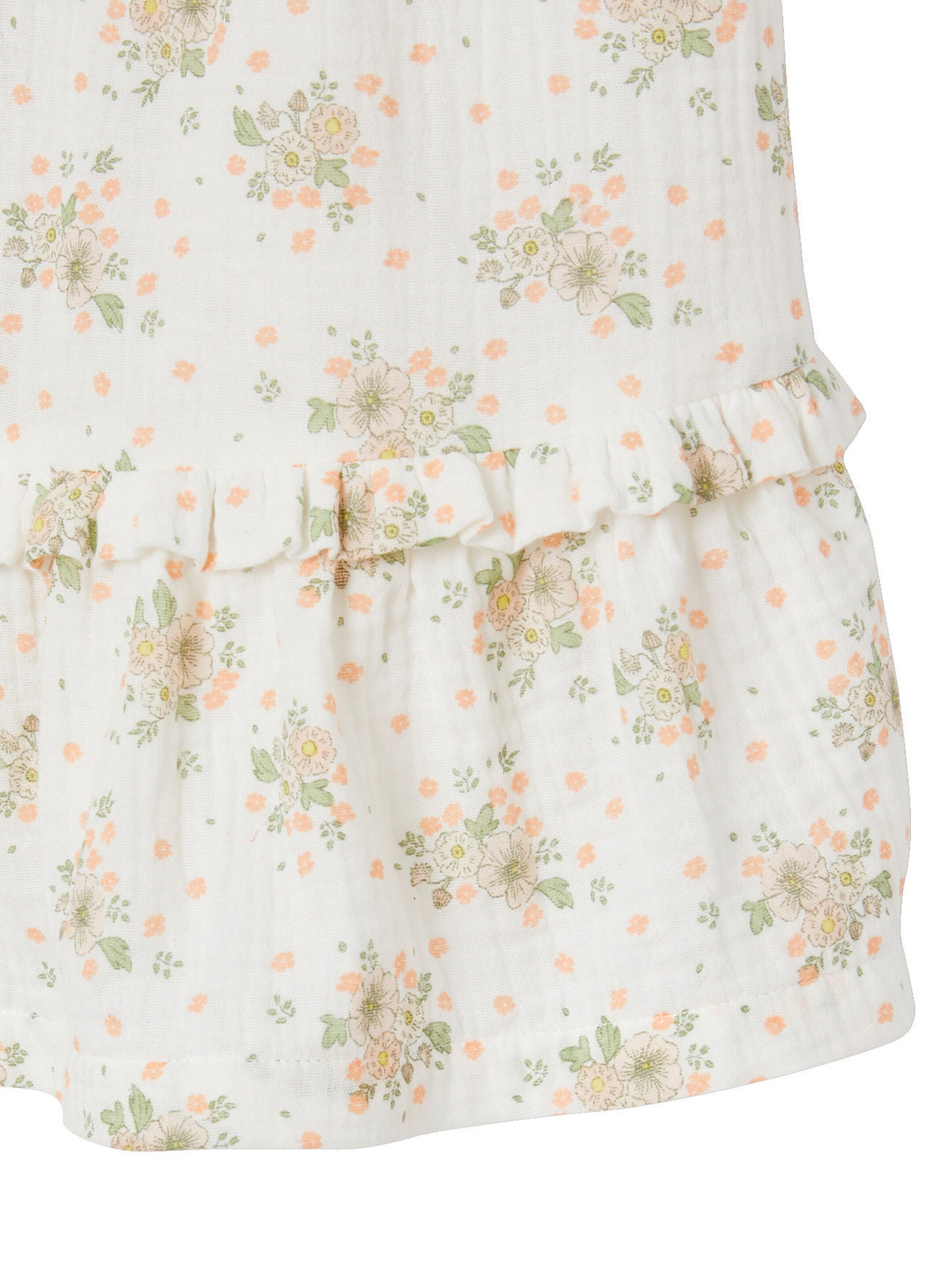 Vertbaudet Festliches Mädchen Kleid mit Trägern rosa bedruckt