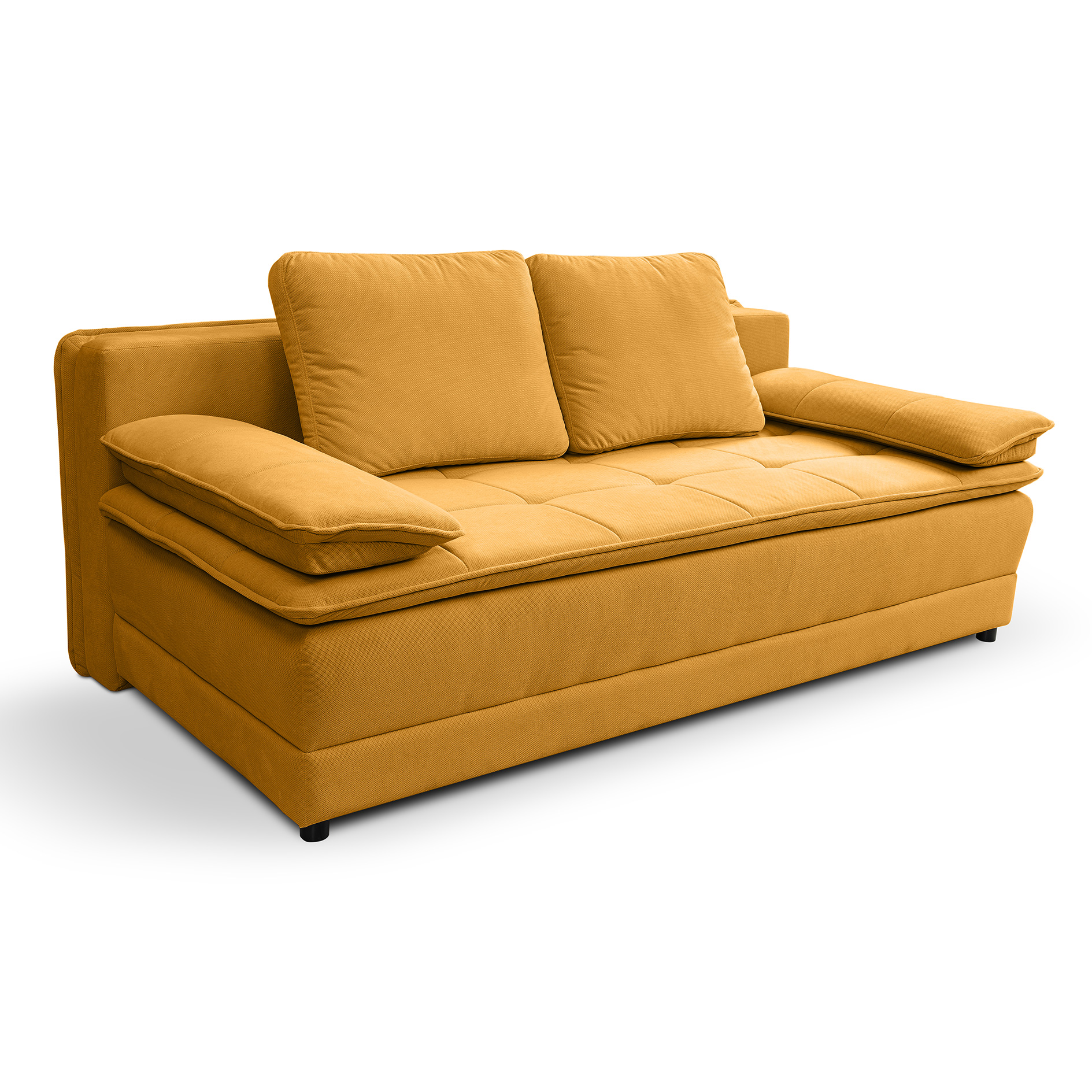 Schlafsofa - maisgelb - Velvet - Liegefunktion und Staukasten