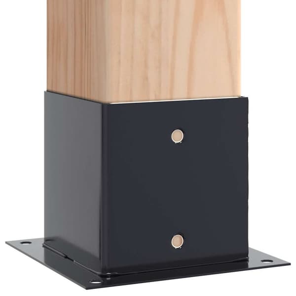 vidaXL Stolpebunner firkantet 4 stk 141x141 mm pulverlakkert stål