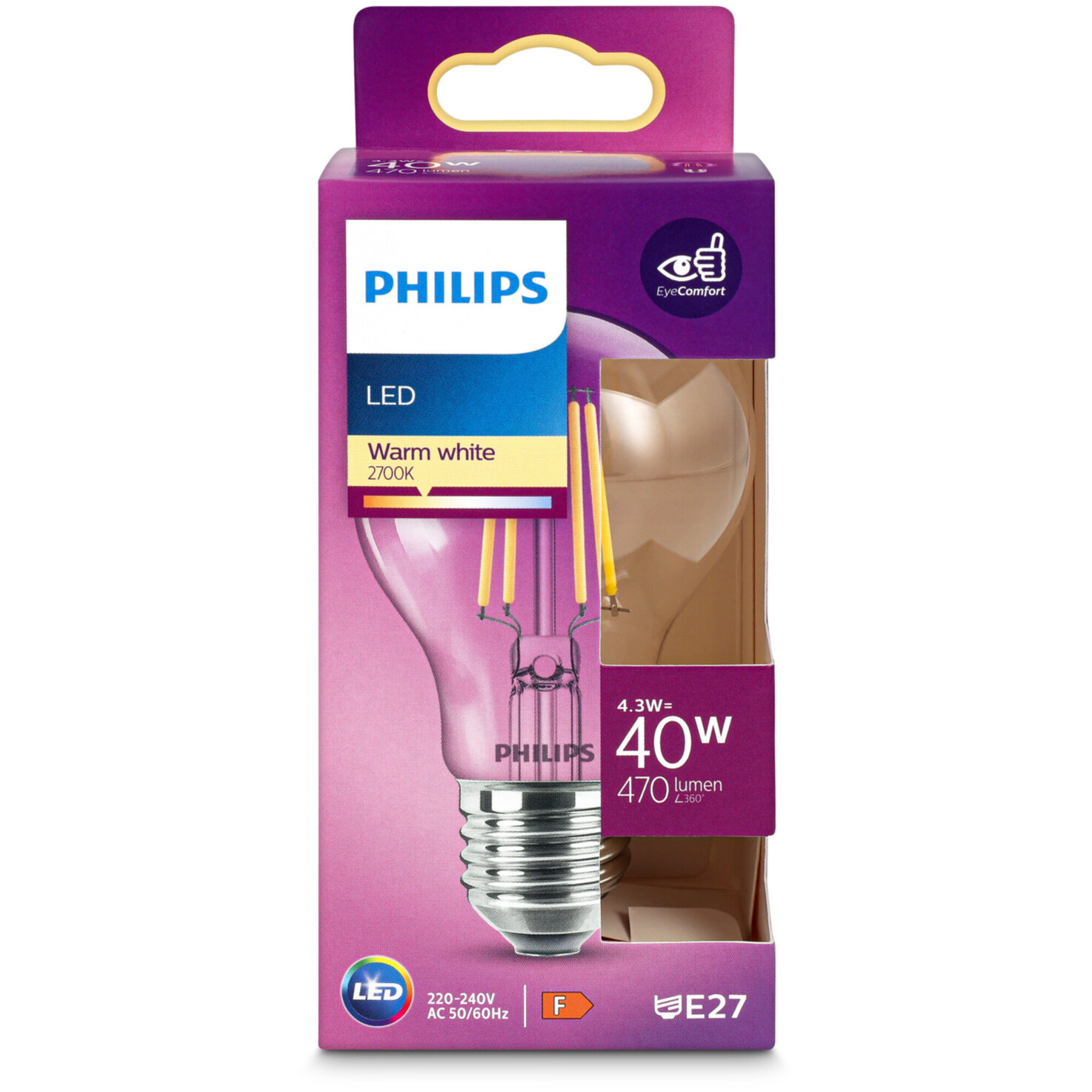 Philips LED-Kolben E27 warmweiss 4.3 W