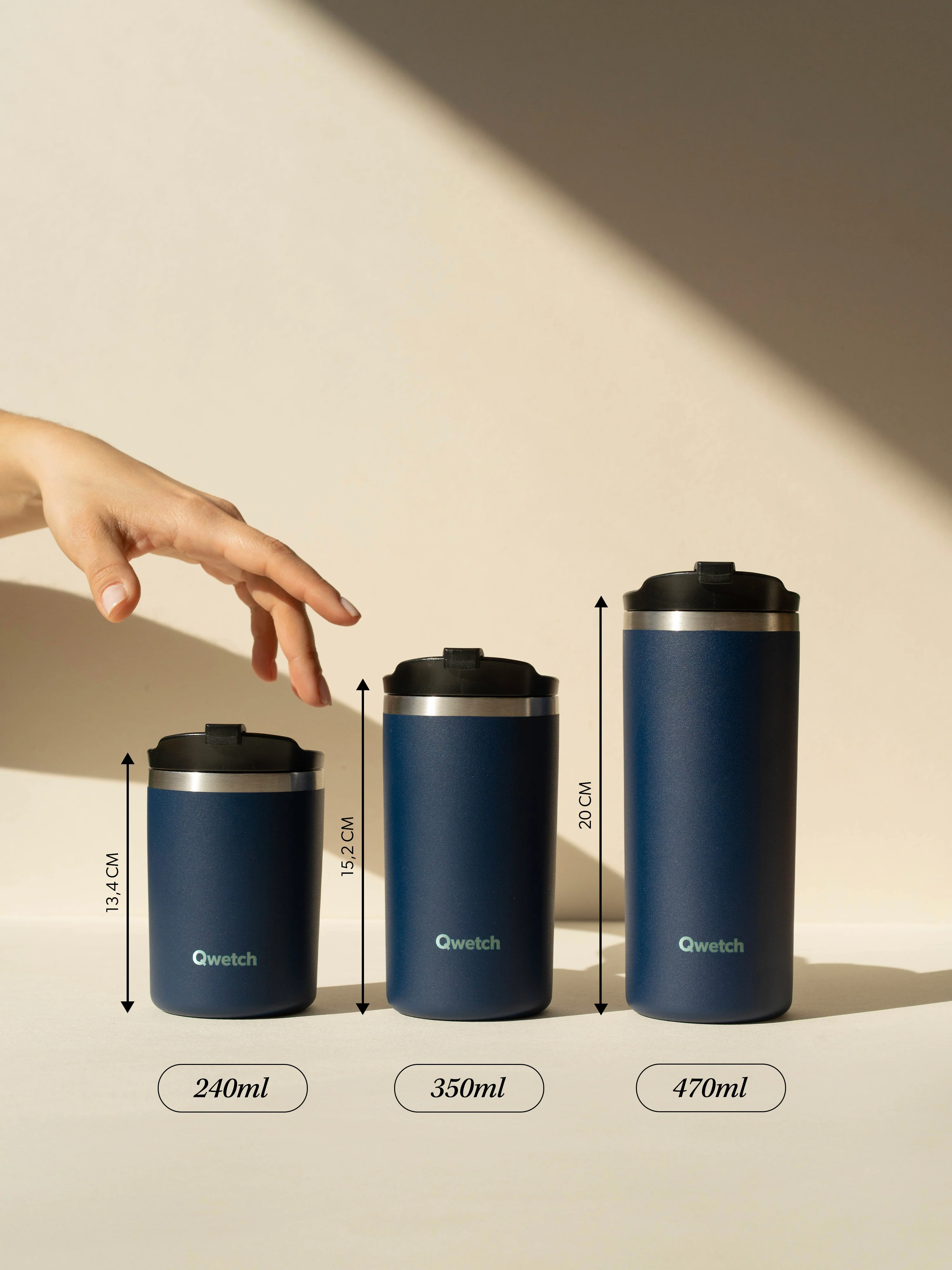 Travel mug isotherme Matt Noir- Qwetch