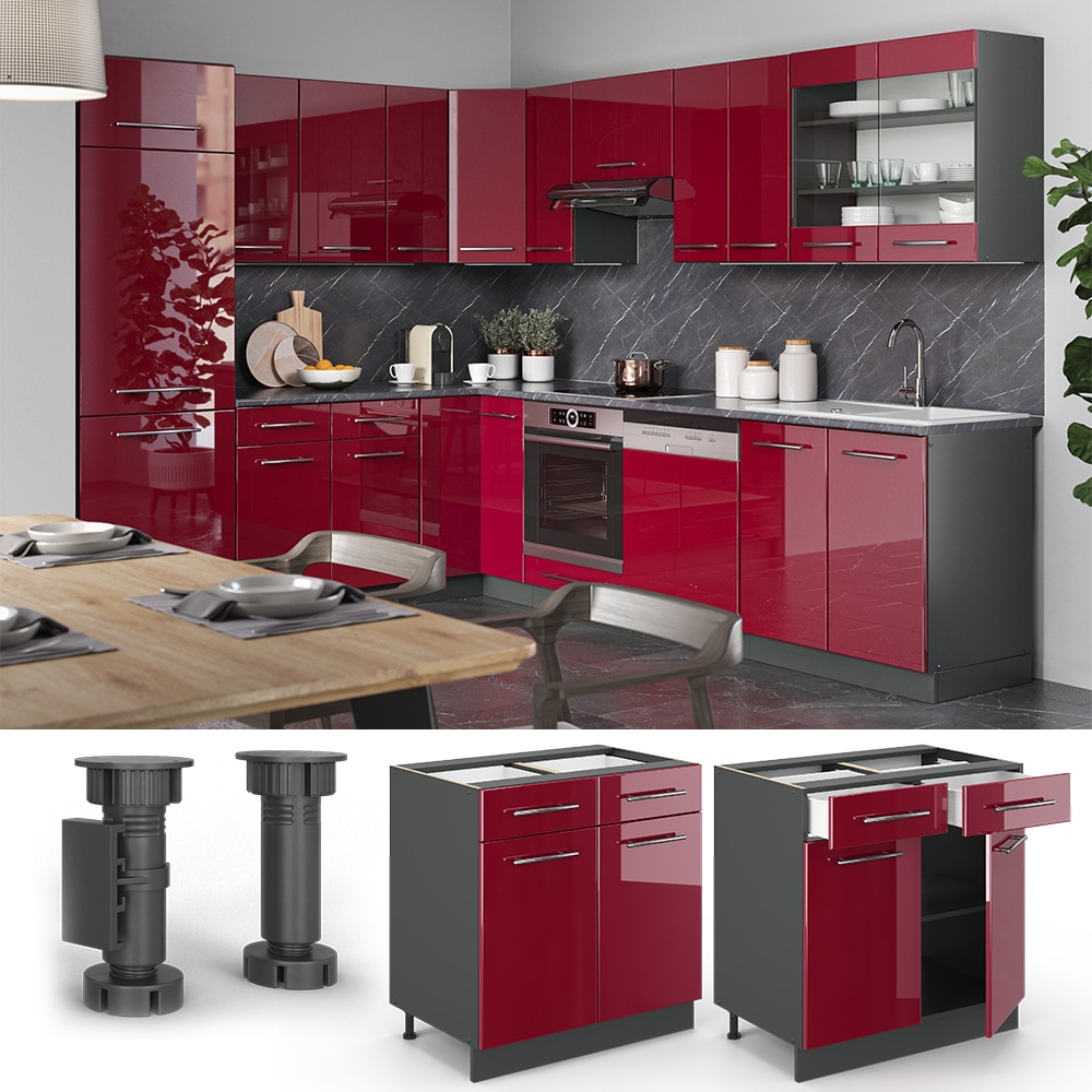 VICCO Schubunterschrank 80 cm Küchenschrank Hängeschrank Küchenzeile Fame-Line