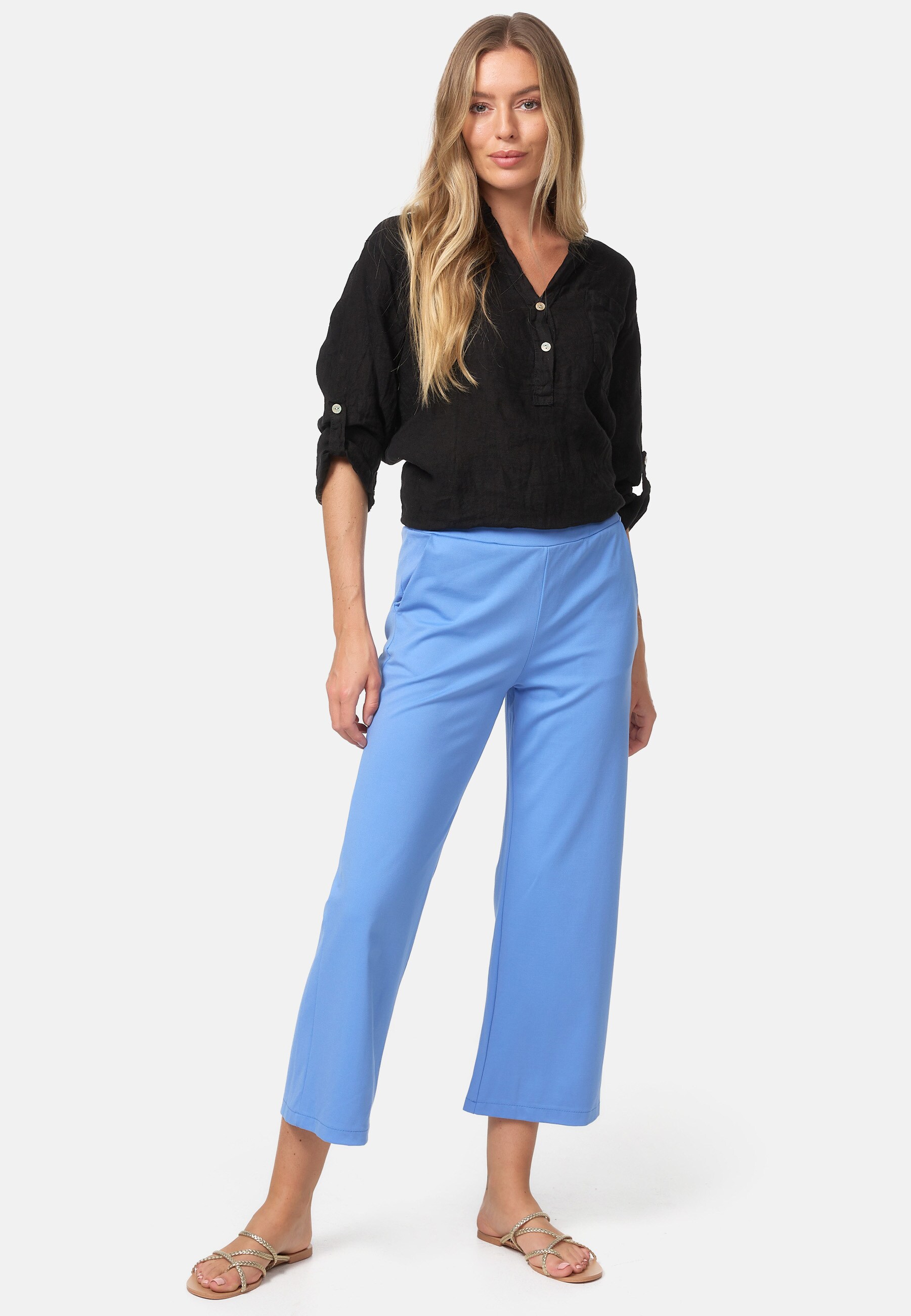 PM SELECTED Damen Legere Freizeithose in 7/8 Länge mit Taschen in Einheitsgröße PM43