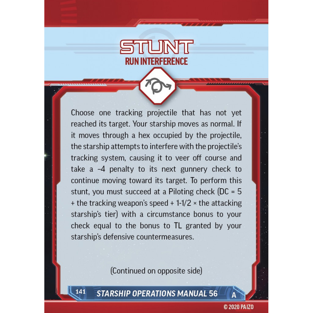 Starfinder Starship Combat Reference Cards