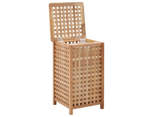 VIDAXL - Coffre à linge 39 x 39 x 65 cm bois de noyer massif