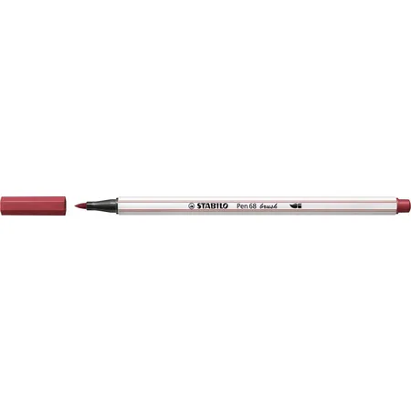 Premium-Filzstift mit Pinselspitze für variable Strichstärken - STABILO Pen 68 brush - Einzelstift - dunkelrot
