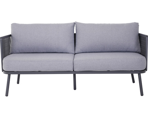Garden Place 4-zits loungeset bestaande uit: 2 tafels, 2 fauteuils, bank, metaalgrijs