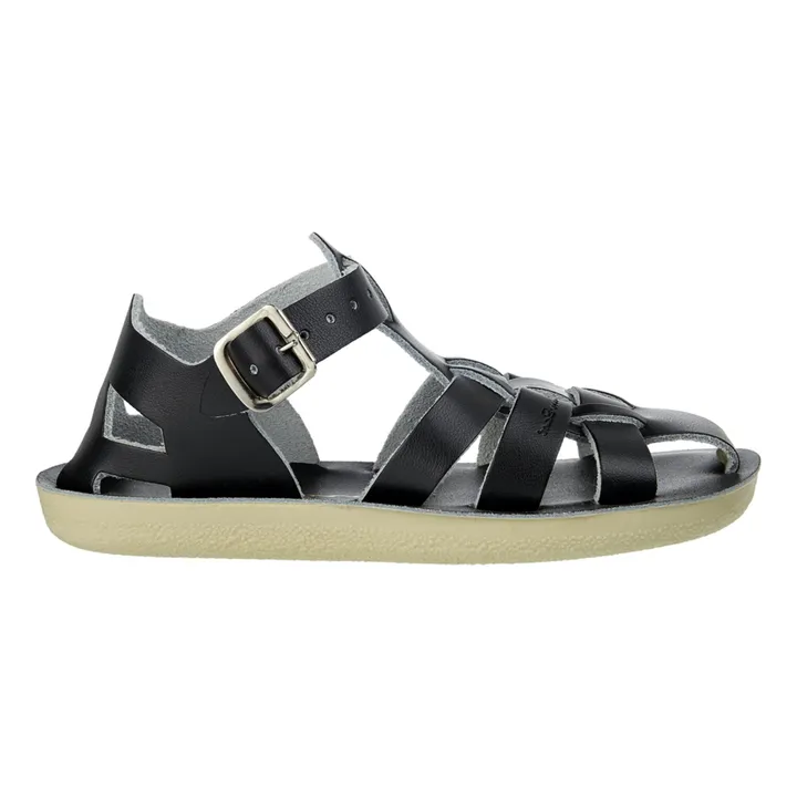 Salt-Water Sandales Cuir Waterproof Shark | Noir