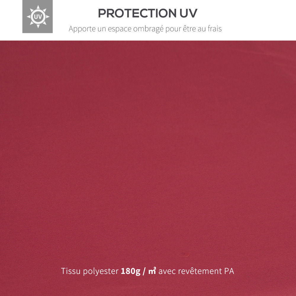 Toile de rechange pour pavillon tonnelle tente 3 x 3 m polyester haute densité 180 g/m² bordeaux