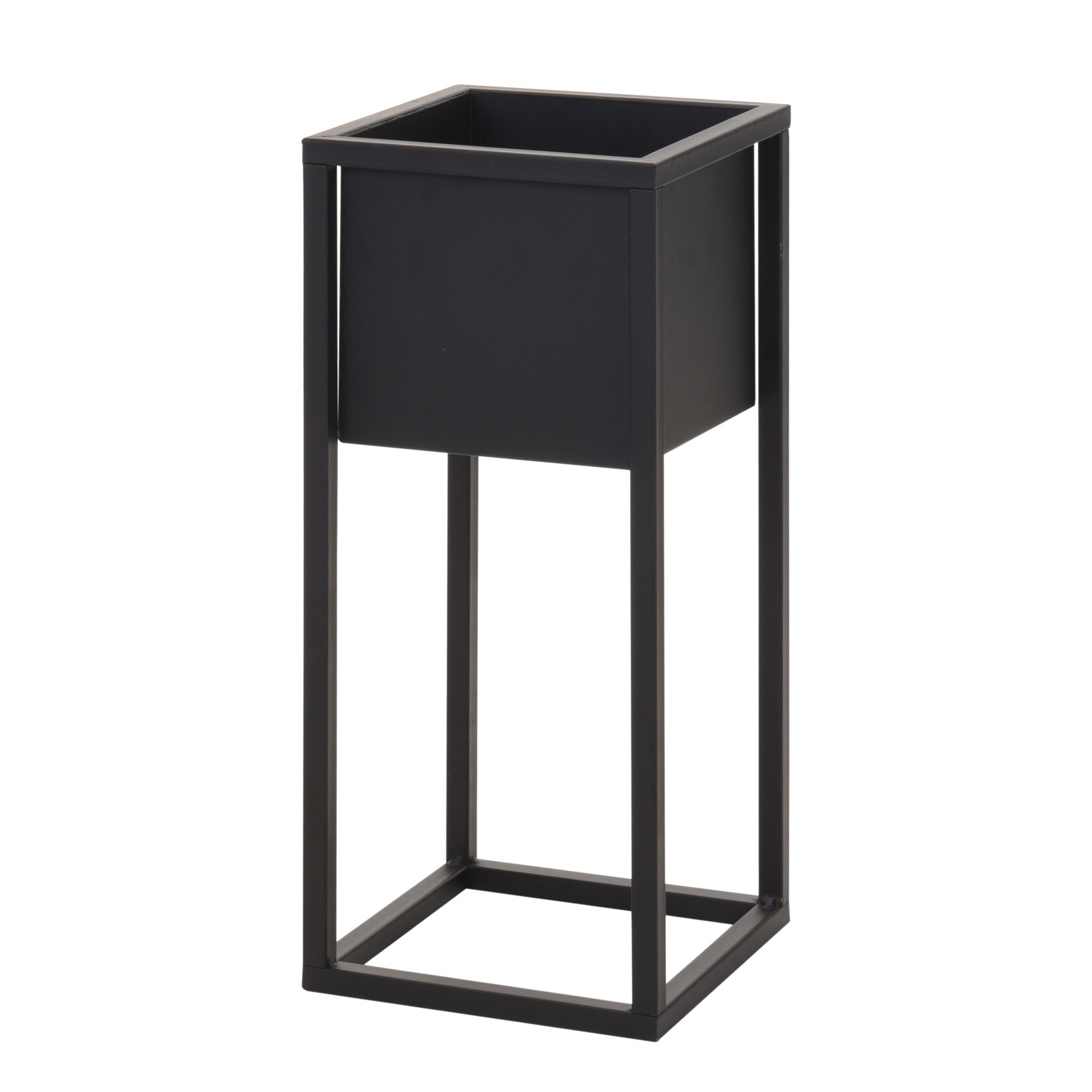 Blumentopf mit Gestell Metall 50 cm schwarz