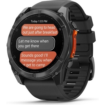 Montre connectée Garmin fenix 8 AMOLED 51mm Acier Gray avec bracelet noir