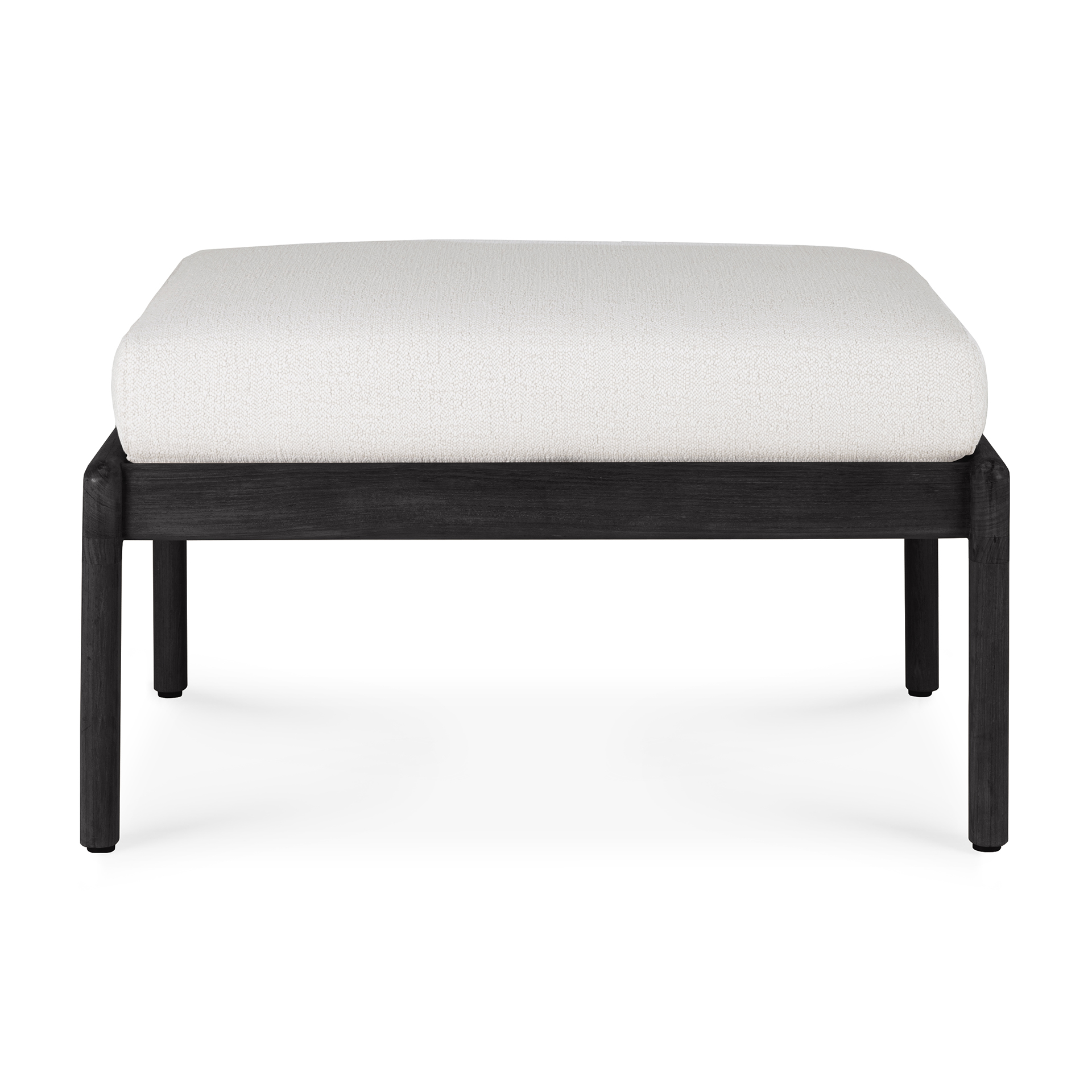 Teak Jack footstool - zwart - compleet - off white kussen