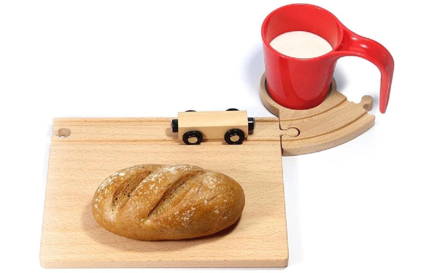 Eisenbahn Frühstücks-SetEisenbahn Frühstücks-Set mit rote Tasse-Tunnel, kompatibel mit Brio und Co.
