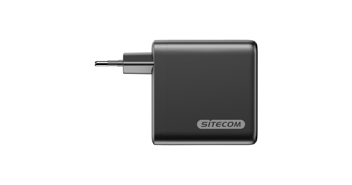 Sitecom140W GaN Power Delivery Wall Charger with full color LED display oplader  (Zwart)