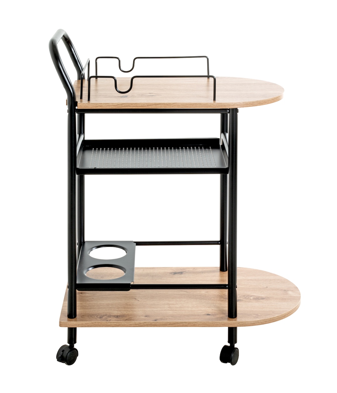 Küchenwagen STINA 85 x 83 cm Eiche Dekor/schwarz