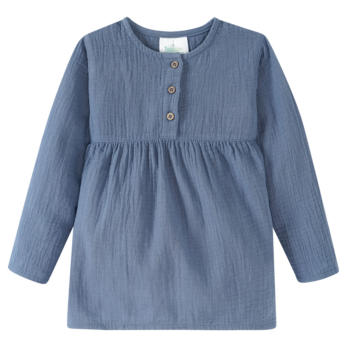 Topolino Pure Collection Mädchen Musselin-Blusenshirt mit Teilungsnaht blau