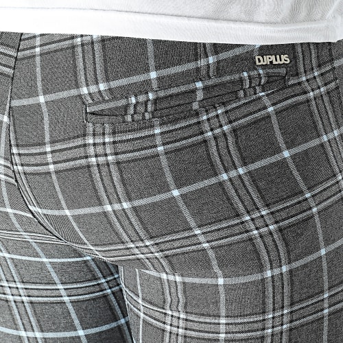 Pantalon A Carreaux Gris Anthracite