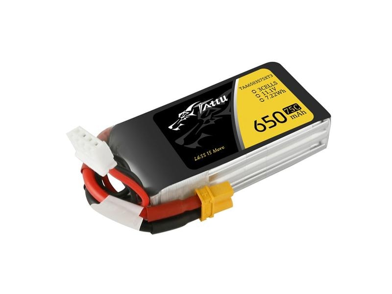 Tattu RC-Akku LiPo 650 mAh 11.1 V 75C 3S LiPo Akku für Flugmodelle und Multikopter mit XT30 Stecker