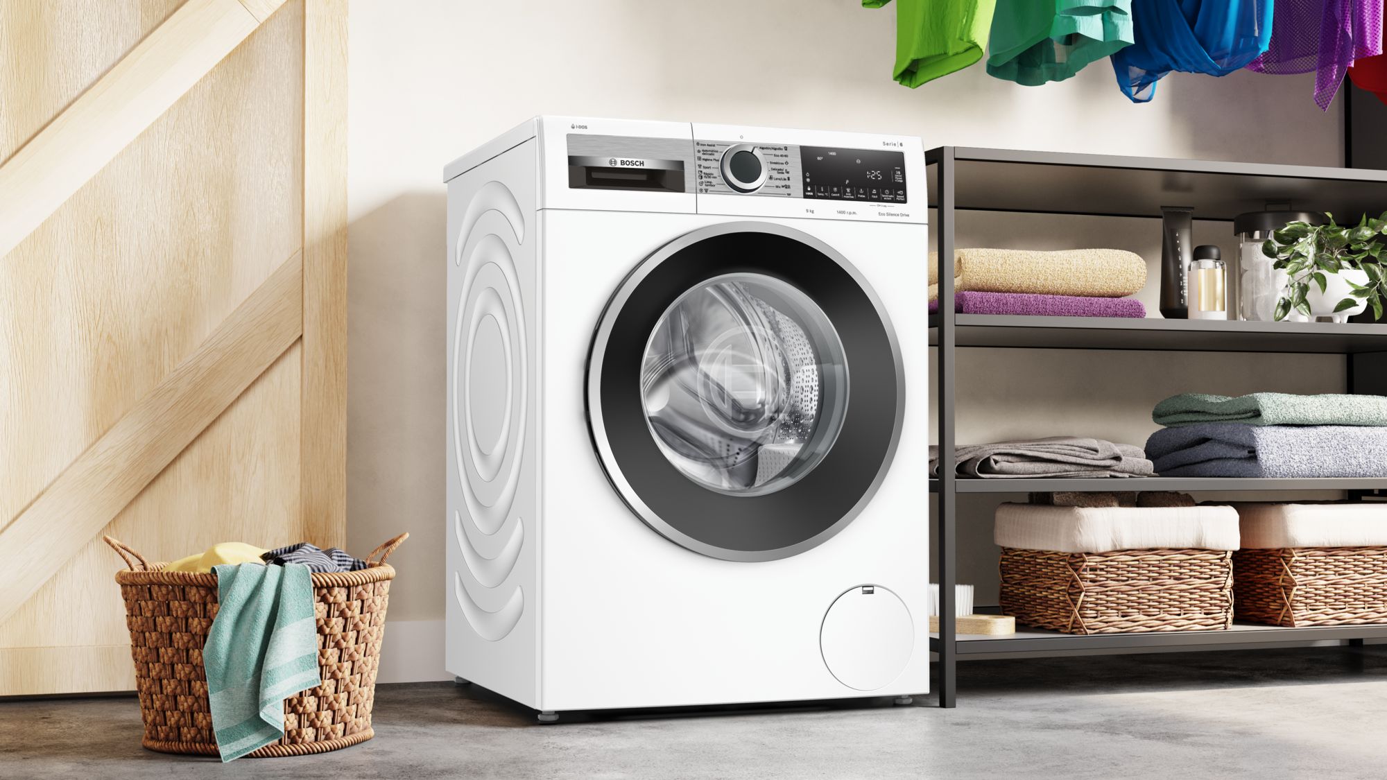 Máquina de lavar roupa de carregamento frontal Série 6, 9 kg, 1400 rpm, WGG244F1ES