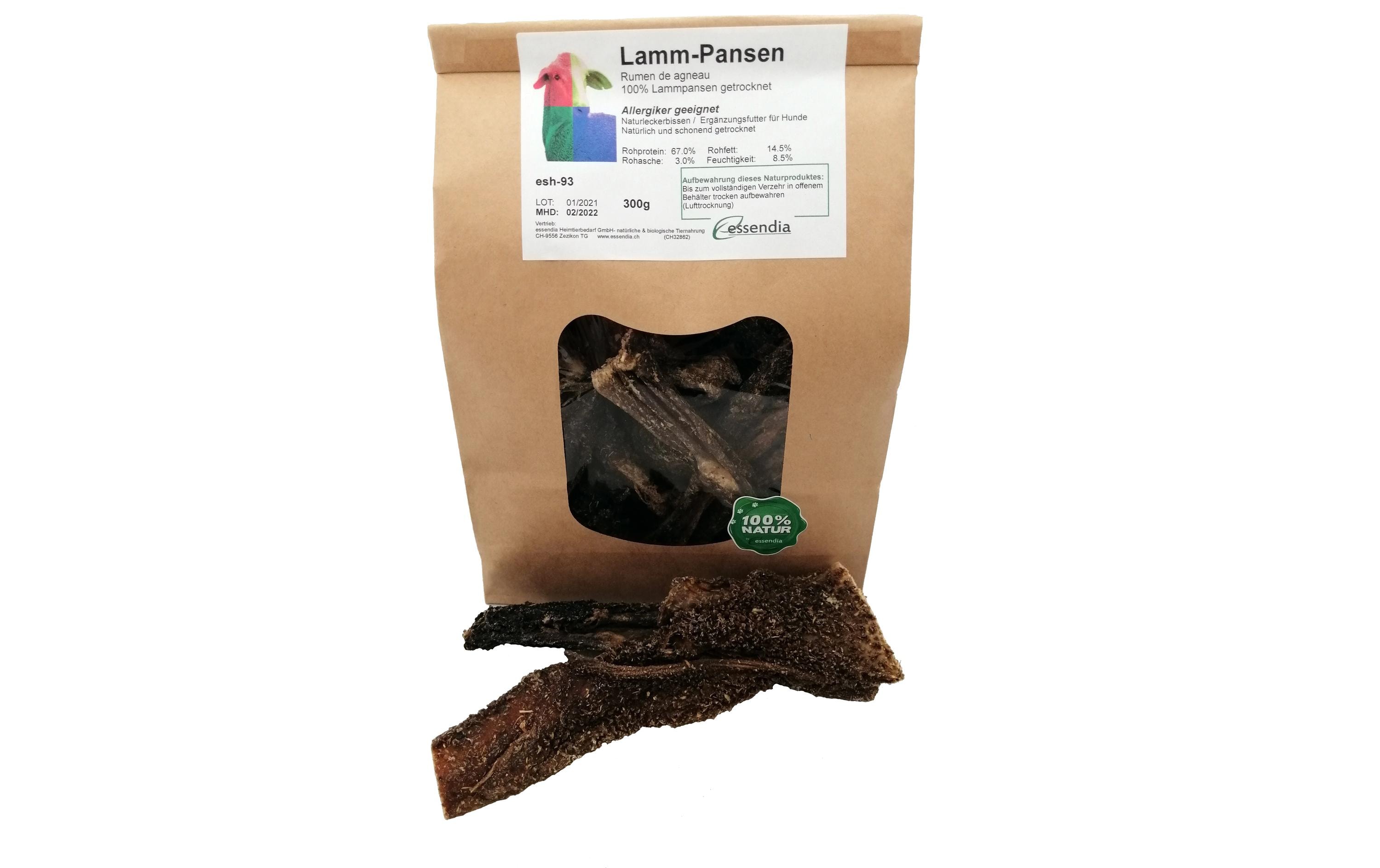 Kausnack Lammpansen, 300 gFeiner Kausnack für Hunde, 100% Lamm
