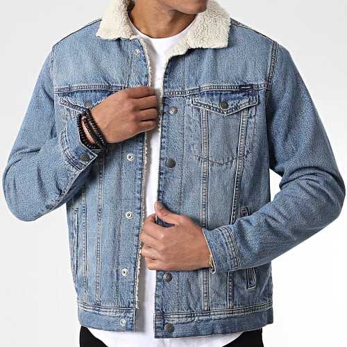 Veste Jean Col Mouton AKM 766 Bleu Wash
