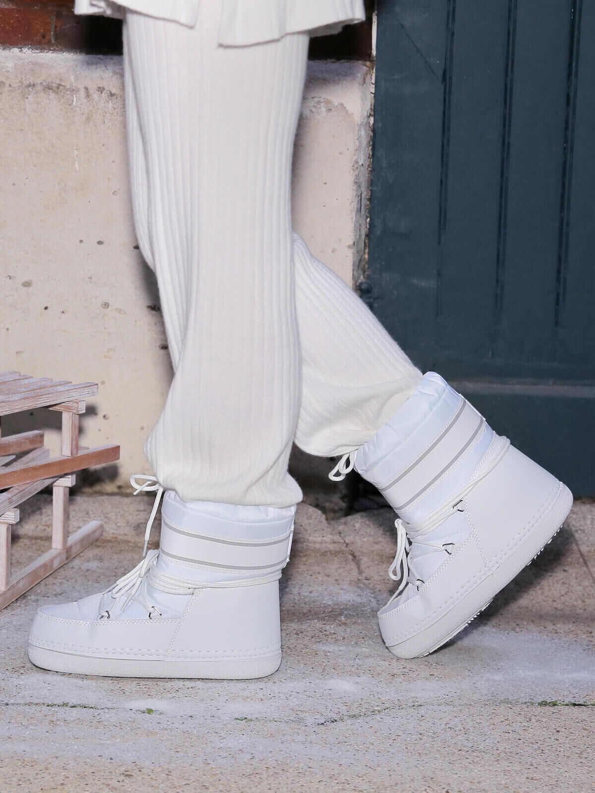 Bottes de neige bi-matières- Blanc