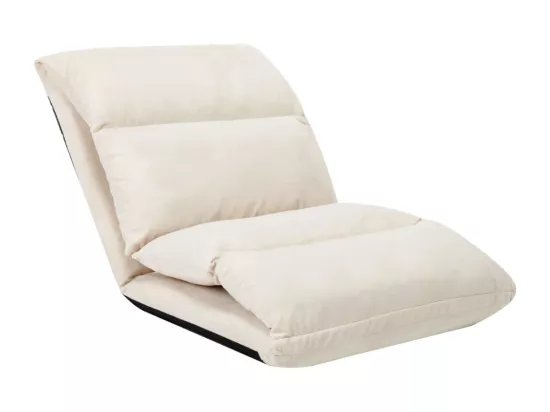 Prolenta Premium - Chaise pliable de sol Crème Microfibre