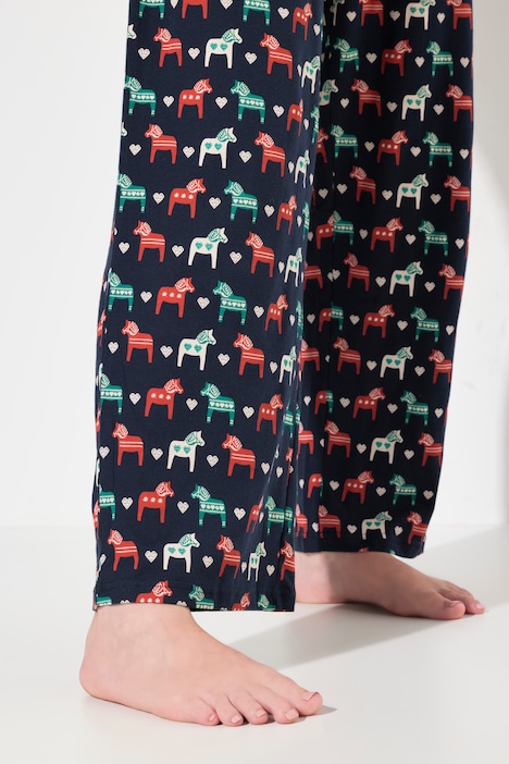 Pyjamahose, Pferde, Taschen, Biobaumwolle