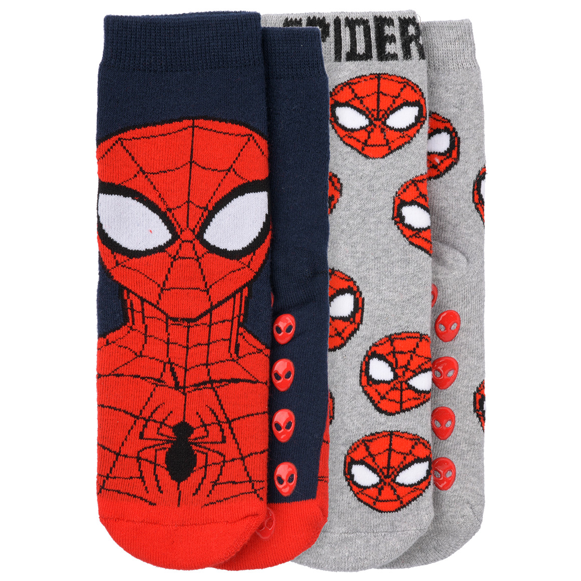 Topolino 2 Paar MARVEL Spider-Man Stoppersocken im Set dunkelblau / grau