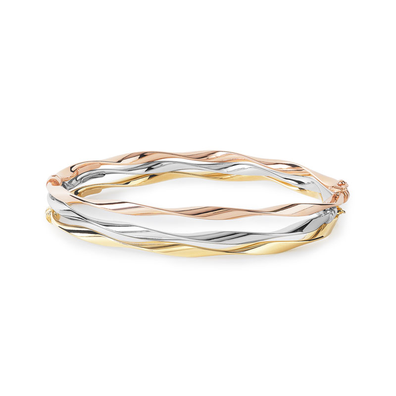 Ensemble 3 bracelets 3 ors 375 torsadés
