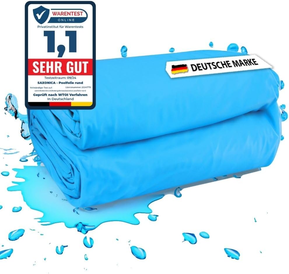 Poolfolie SonaLiner Rund für Rundpool in verschiedenen Größen und Farben geeignet für Stahlwand Rundbecken (blau, Ø 350 x 120 cm | 0.8 mm | Einhängebiese)