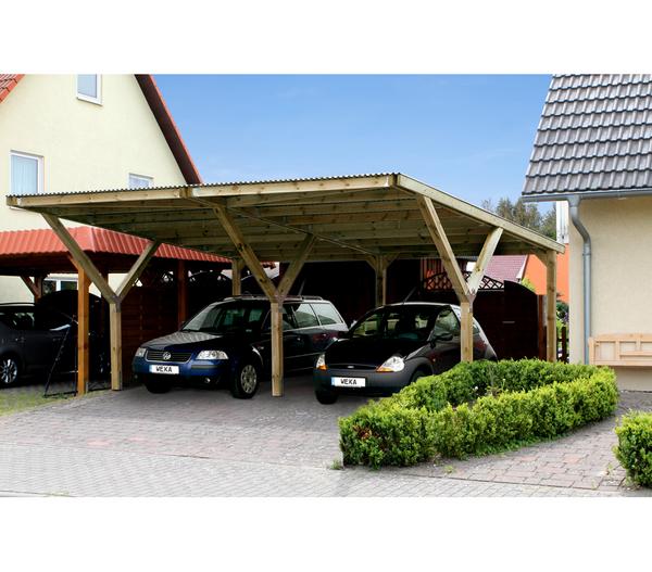 Weka Y-Doppelcarport 612 mit Stahldach, ca.