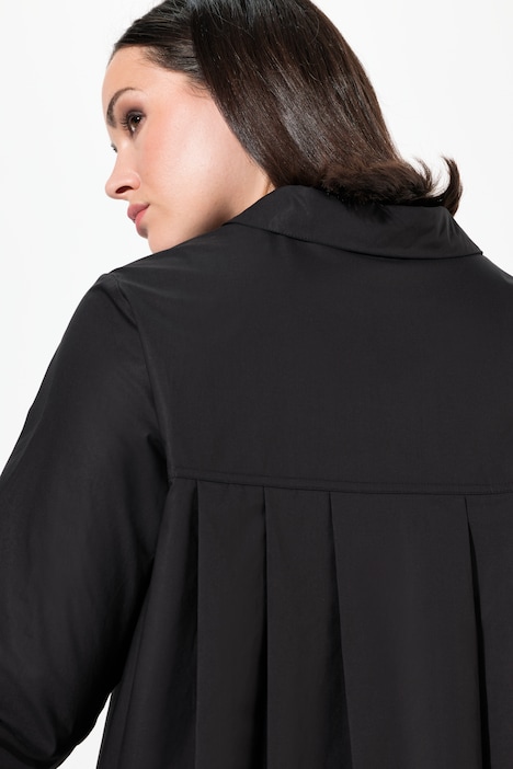Hemdbluse, Papertouch, Oversized, Stehkragen, Langarm