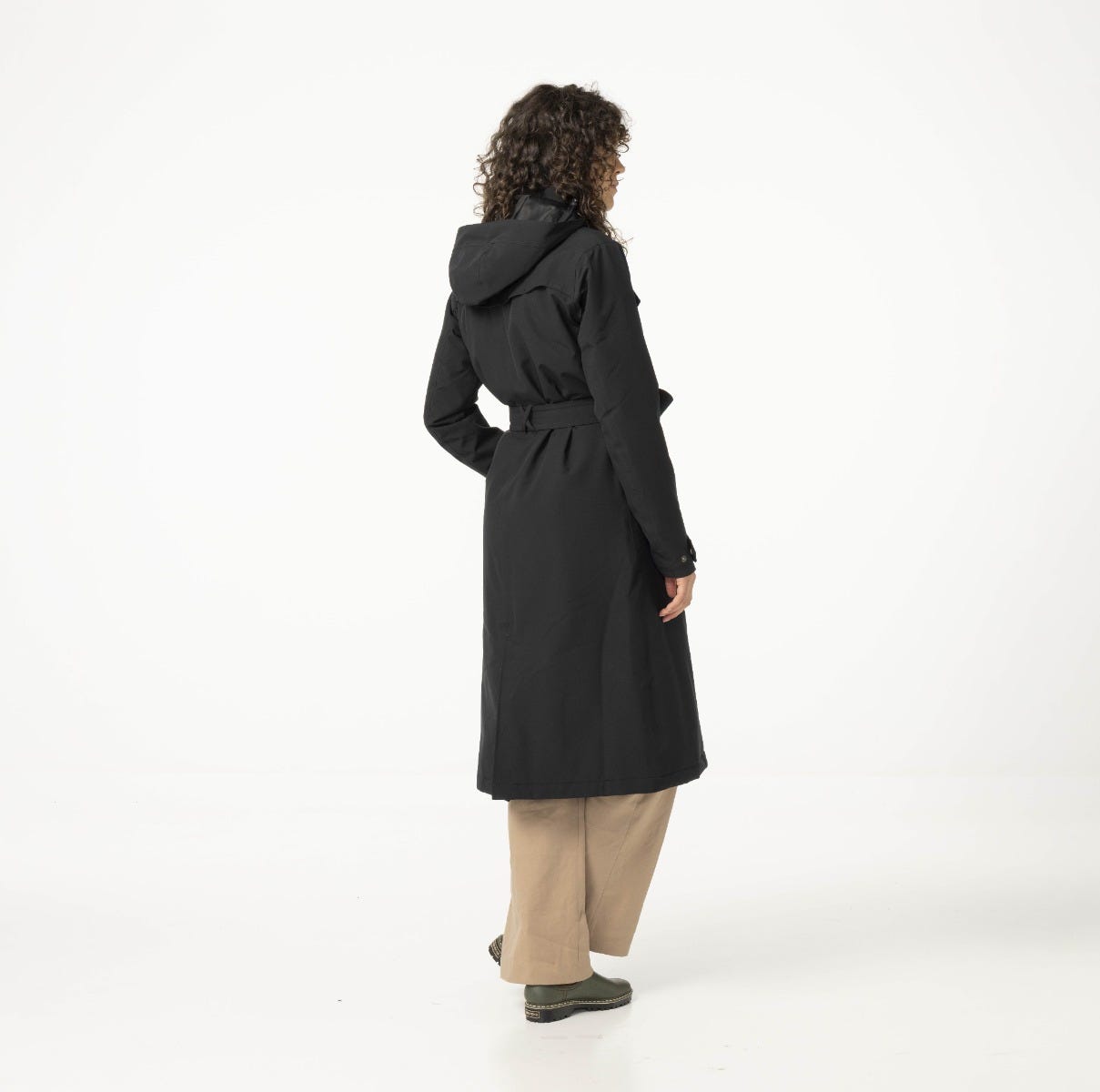 AGU Trench Coat Long dames regenjas - Black