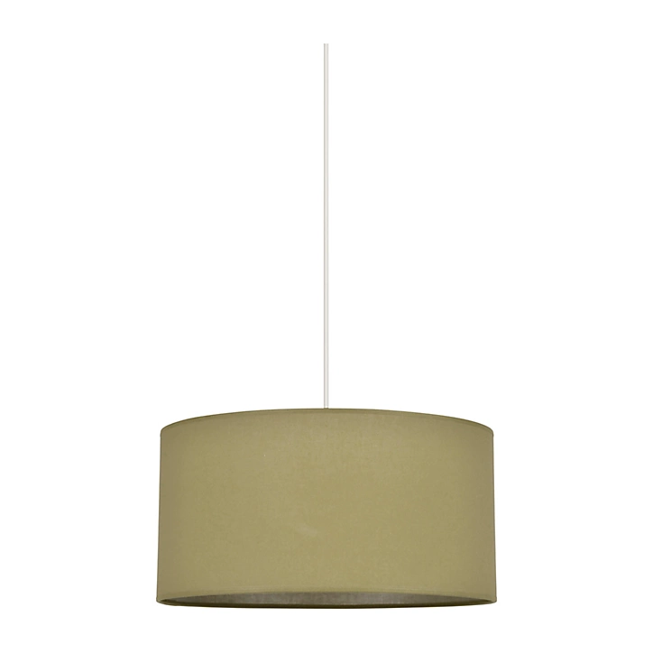 Abat-jour tambour cylindre l.38 x H.19 cm coton vert kaki Corep